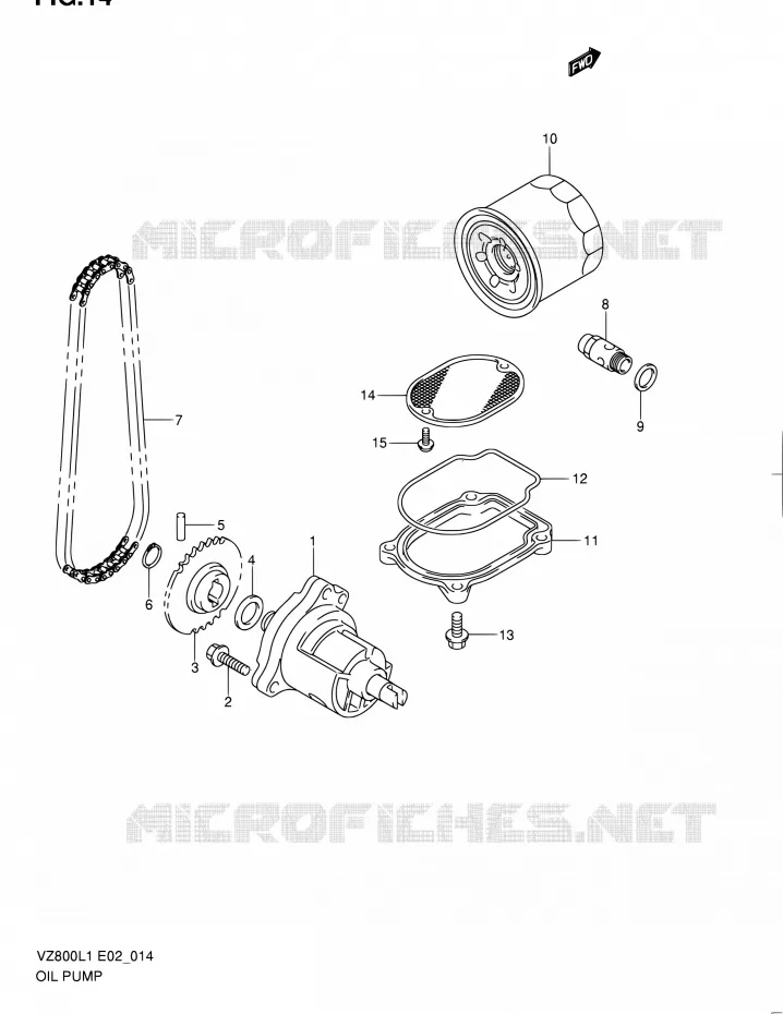 OIL PUMP Suzuki MOTO 800 BOULEVARD 2011  VZ800L1(E02)