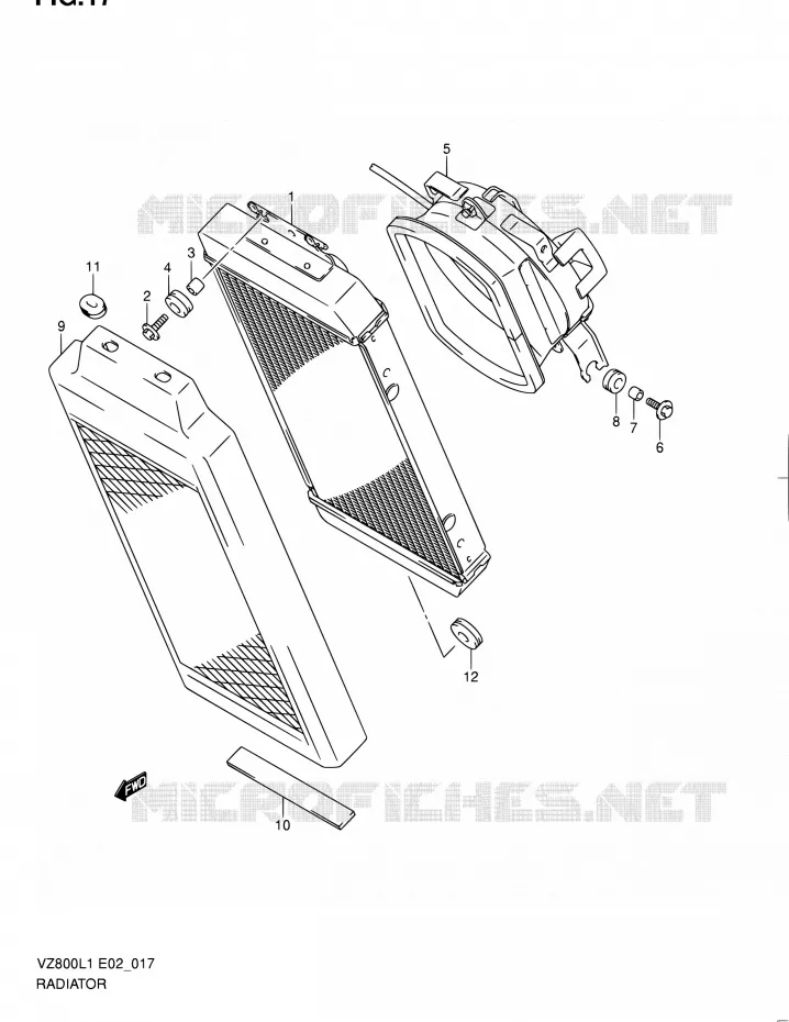RADIATOR Suzuki MOTO 800 INTRUDER 2012  VZ800L1(E19)