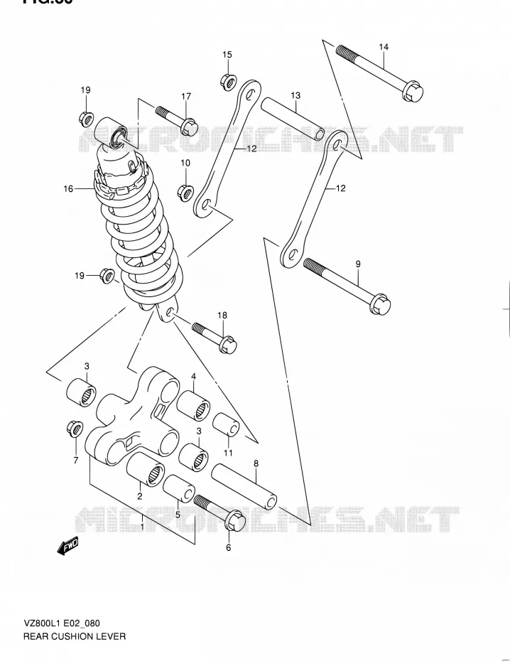 SHOCK ABSORBER LINKAGE Suzuki MOTO 800 BOULEVARD 2011  VZ800L1(E02)