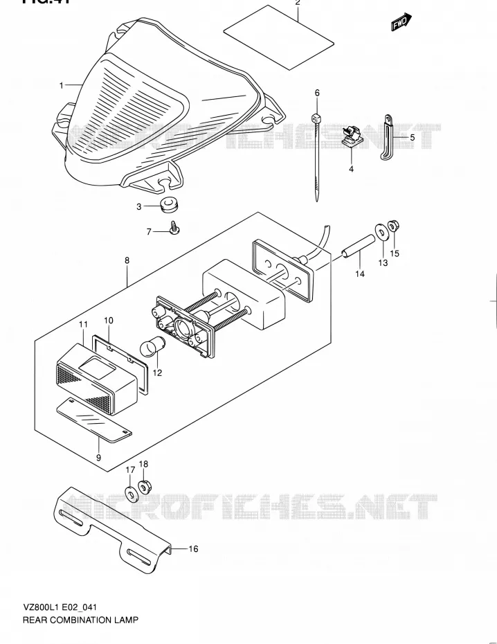TAIL LIGHT ASSY Suzuki MOTO 800 BOULEVARD 2011  VZ800L1(E19)