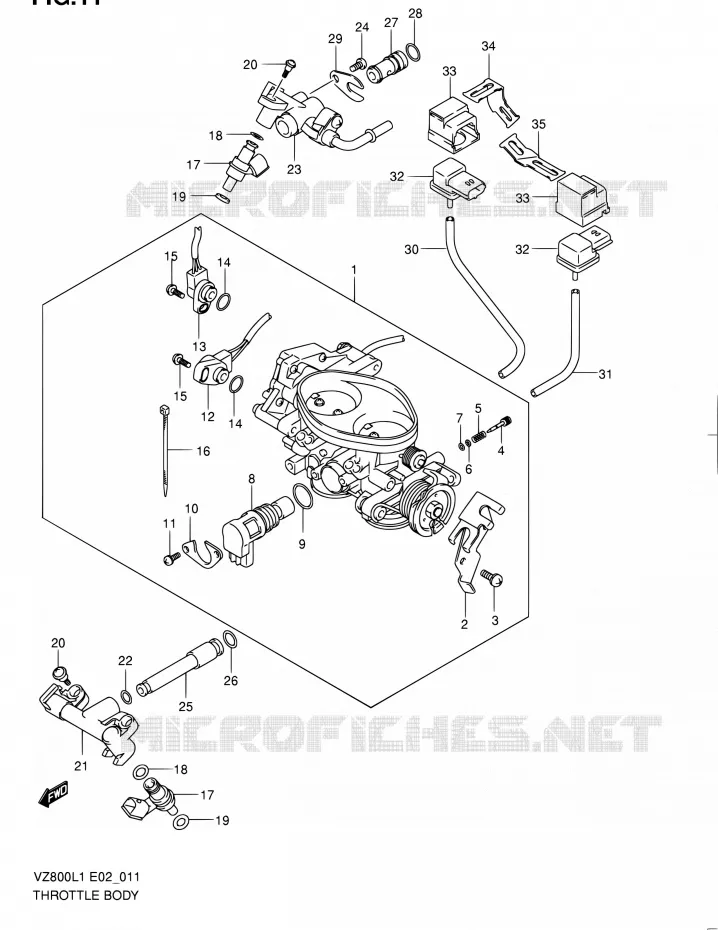 THROTTLE BODY Suzuki MOTO 800 BOULEVARD 2011  VZ800L1(E02)