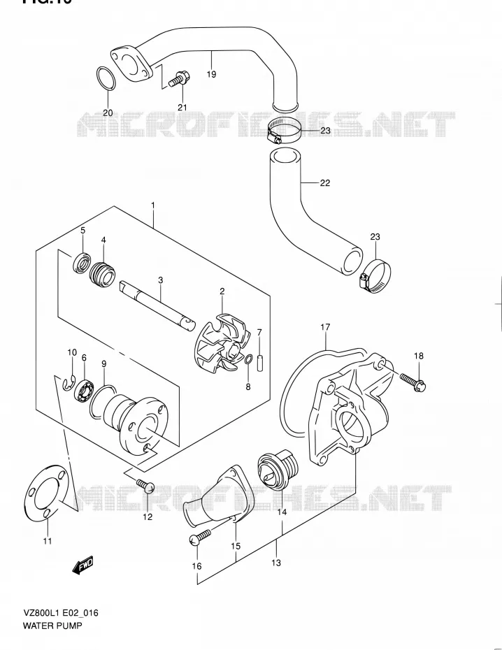 WATER PUMP Suzuki MOTO 800 INTRUDER 2012  VZ800L1(E19)