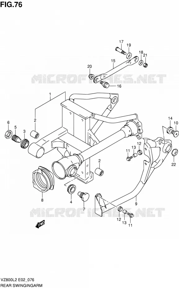 SWINGARM Suzuki MOTO 800 INTRUDER 2012  VZ800L2(E02)