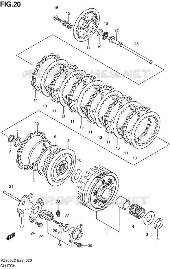 CLUTCH Suzuki MOTO 800 BOULEVARD 2012  VZ800L2(E03,E28,E33)