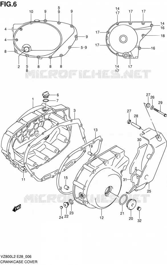 CRACKCASE COVER Suzuki MOTO 800 BOULEVARD 2012  VZ800L2(E03,E28,E33)