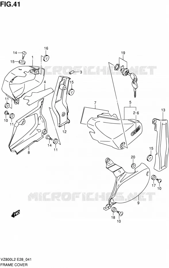 FAIRING Suzuki MOTO 800 BOULEVARD 2012  VZ800L2(E03,E28,E33)