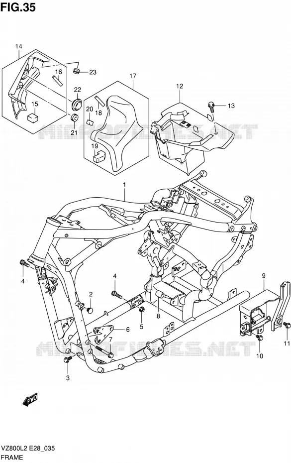 FRAME Suzuki MOTO 800 BOULEVARD 2012  VZ800L2(E03,E28,E33)