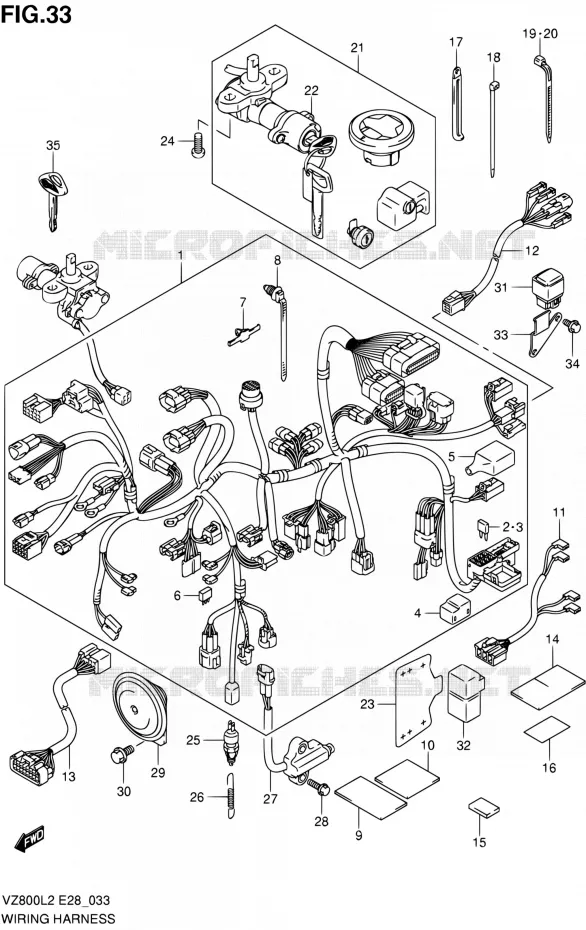 WIRING HARNESS Suzuki MOTO 800 BOULEVARD 2012  VZ800L2(E03,E28,E33)