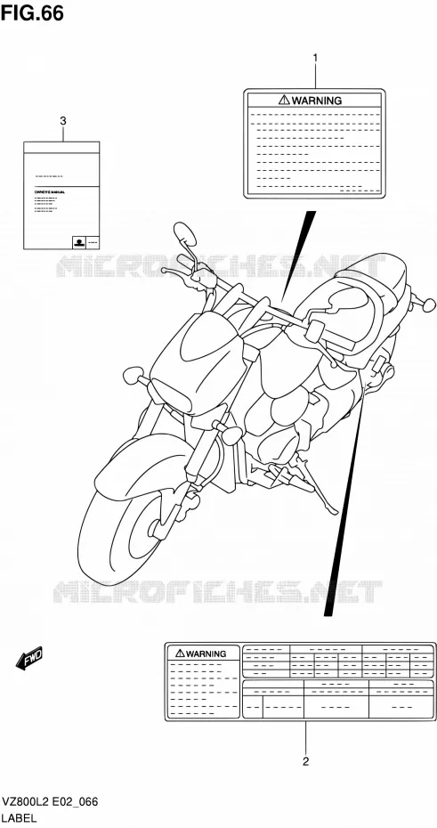 LABEL (VZ800L2 E02) Suzuki MOTO 800 INTRUDER 2012  VZ800L2(E19)