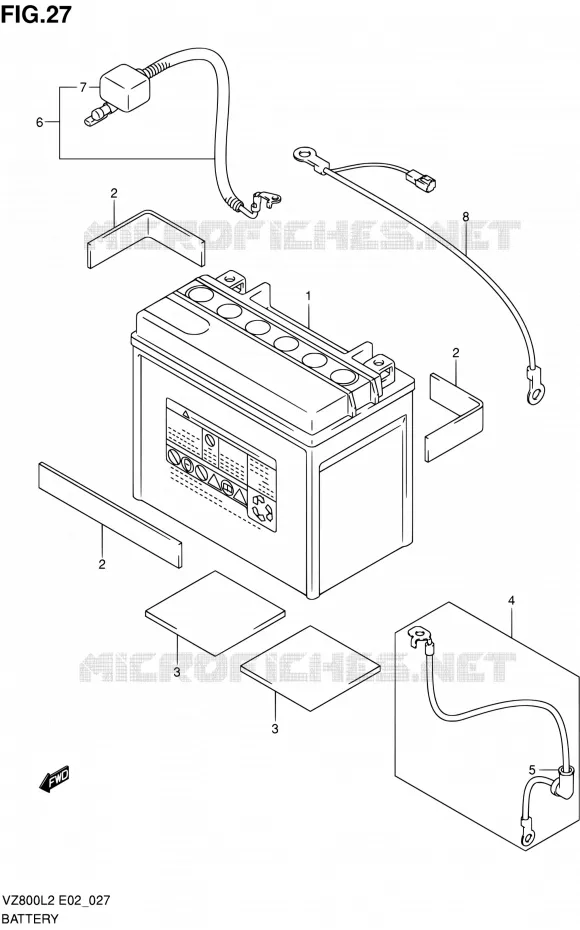BATTERY Suzuki MOTO 800 INTRUDER 2012  VZ800L2(E24)
