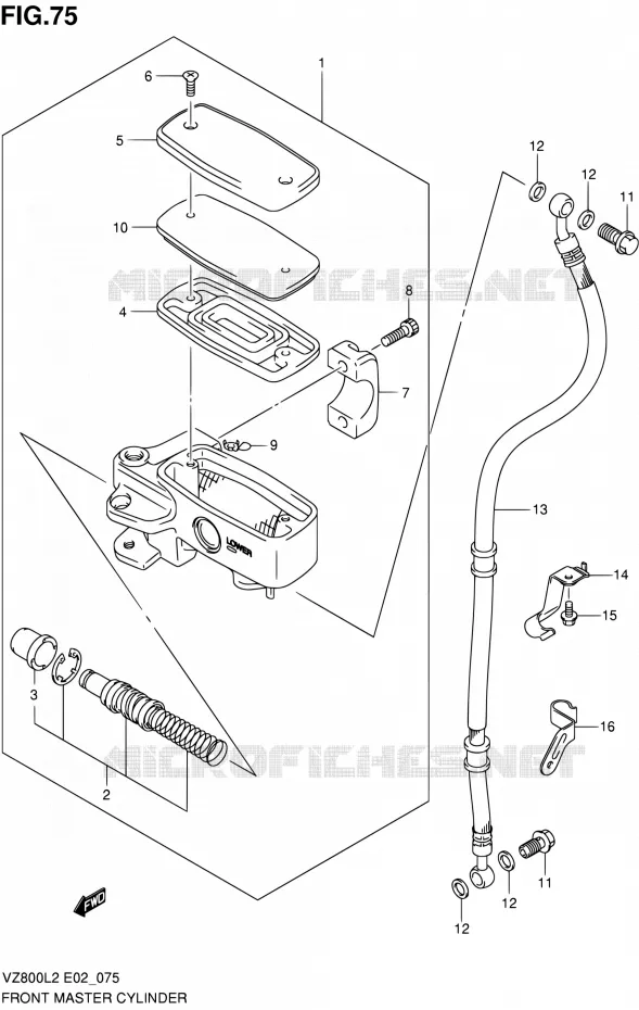 FR. MASTER CYLINDER Suzuki MOTO 800 INTRUDER 2012  VZ800L2(E24)