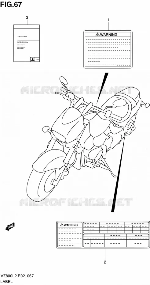 LABEL (VZ800L2 E19) Suzuki MOTO 800 INTRUDER 2012  VZ800L2(E24)