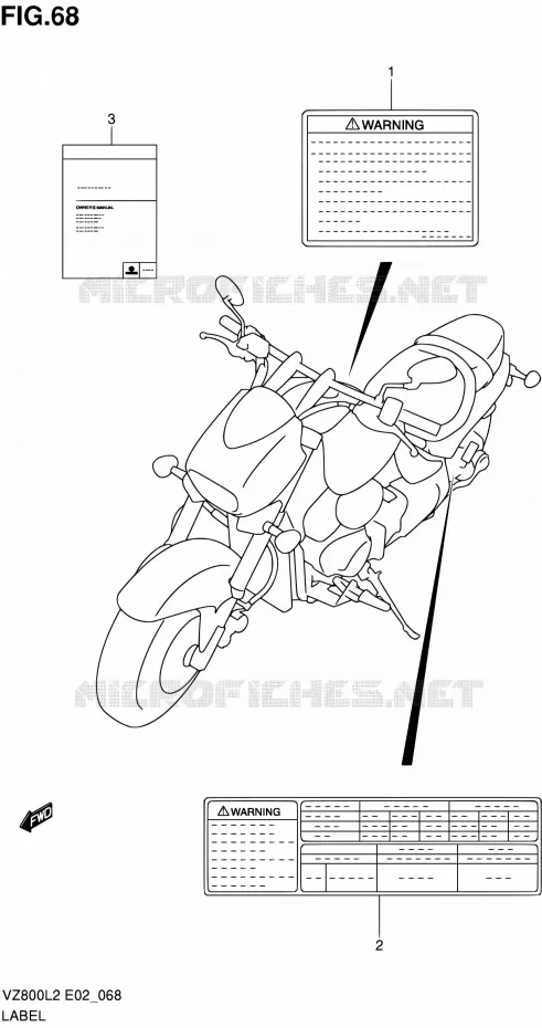 LABEL (VZ800L2 E24) Suzuki MOTO 800 INTRUDER 2012  VZ800L2(E24)