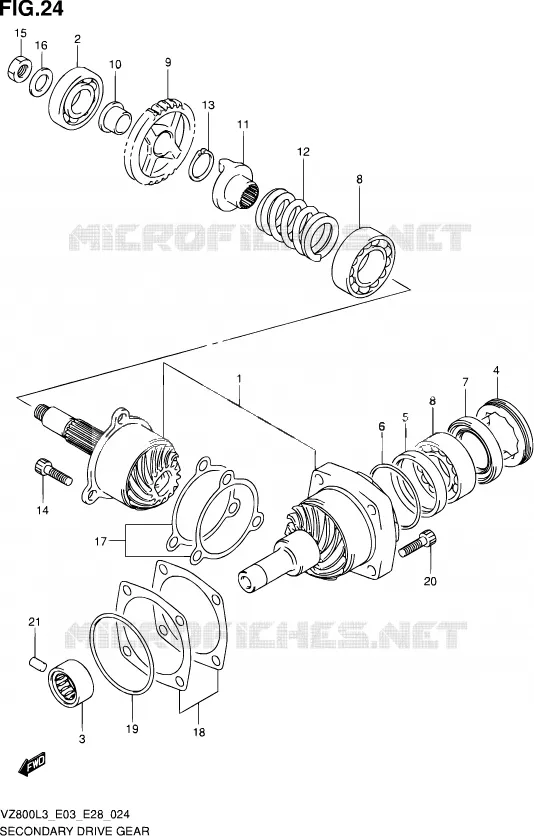 DRIVESHAFT Suzuki MOTO 800 MARAUDER 2013  VZ800 L3 (E03,E28,E33)