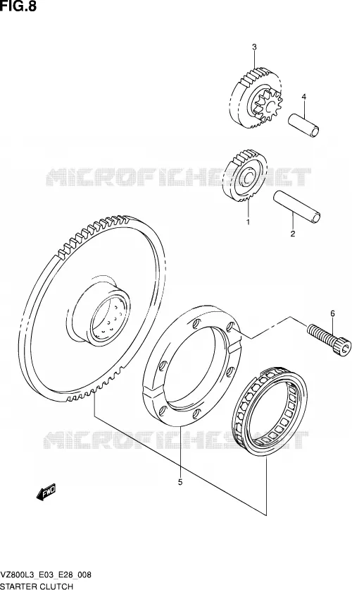 STARTER MOTOR CLUTCH Suzuki MOTO 800 MARAUDER 2013  VZ800 L3 (E03,E28,E33)