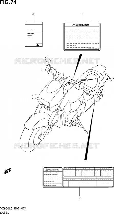 LABEL (VZ800L3 E24) Suzuki MOTO 800 INTRUDER 2014  VZ800 L3 (E19)