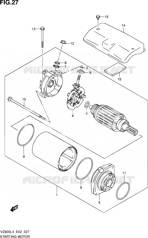 STARTER MOTOR Suzuki MOTO 800 INTRUDER 2014  VZ800 L4 (E19)