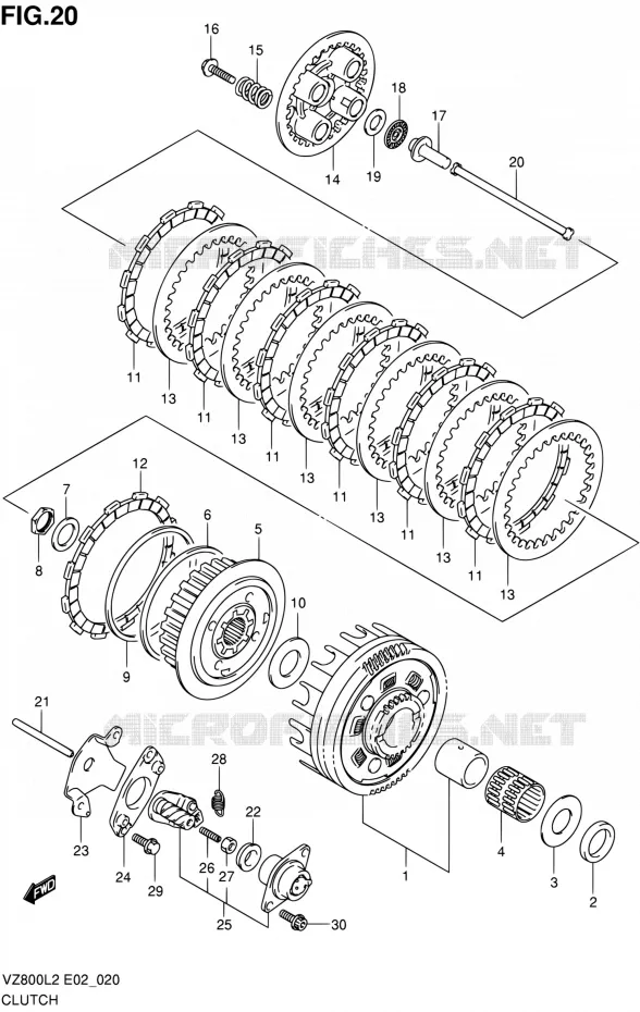 CLUTCH Suzuki MOTO 800 INTRUDER 2012  VZ800UEL2