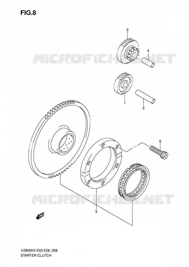 STARTER MOTOR CLUTCH Suzuki MOTO 800 MARAUDER 2008  VZ800Z K8 (E03,E28,E33)